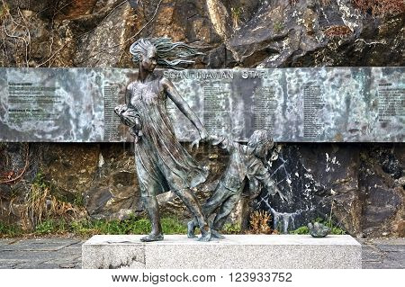 Oslo, Norway - May 08, 2013: the Memorial to the 159 Peoples who lost their lives in the fire on board the MS Scandinavian Star on the night of April 7th 1990