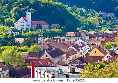 Town of Krapina rooftops view Zagorje Croatia