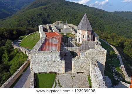 Detail of old medieval town Medvedgrad Croatia