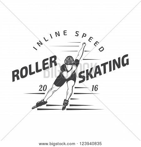 Vector of roller skating label, badge and design elements isolated on a white backgrounf