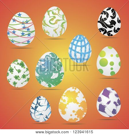 Easter eggs vector icons. Easter eggs isolated vector. Easter eggs for Easter holidays design. Easter eggs icons modern style. Easter eggs isolated on white background. Easter eggs