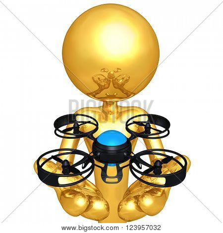 Aerial Drone 3D Illustration Concept 
