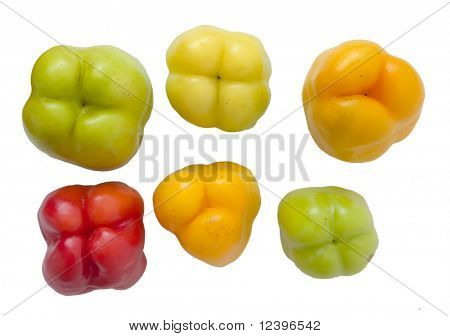 Grupa czerwony, zielony i żółty bellpeppers