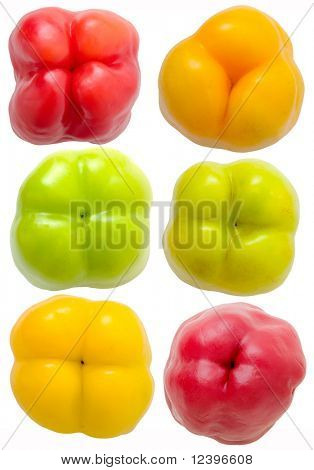 duży rozmiar bliska zdjęcie czerwony, zielony i żółty bellpeppers