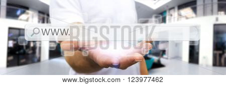Man Surfing On Internet
