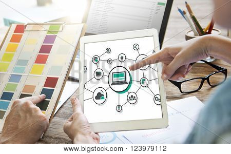Technology Digital Share Media Link Concept