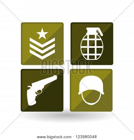 Military  icon concept with icon design, vector illustration 10 eps graphic.