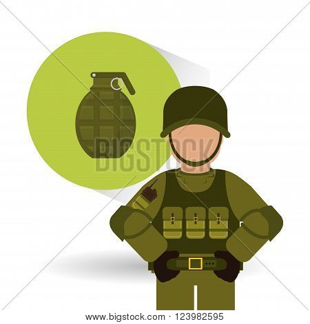 Military  icon concept with icon design, vector illustration 10 eps graphic.