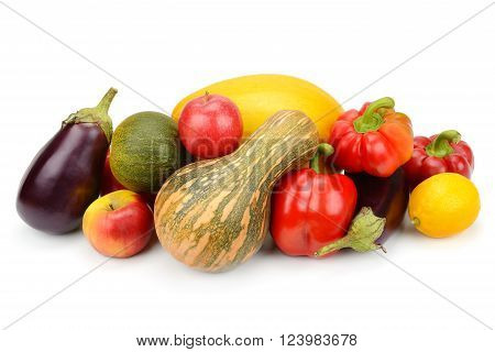 fruit and vegetable isolated on white background