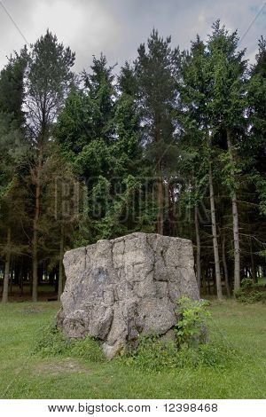 Beton-Ruinen von Adolf Hitlers Residenz in der Nähe von Vinniza, Ukraine nach Explosion 1944