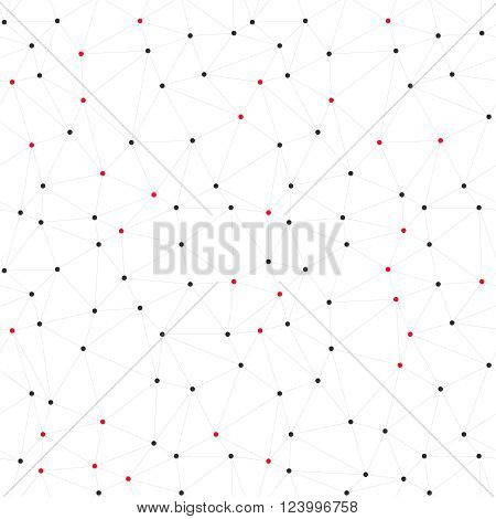 Dots with connections triangles seamless vector background