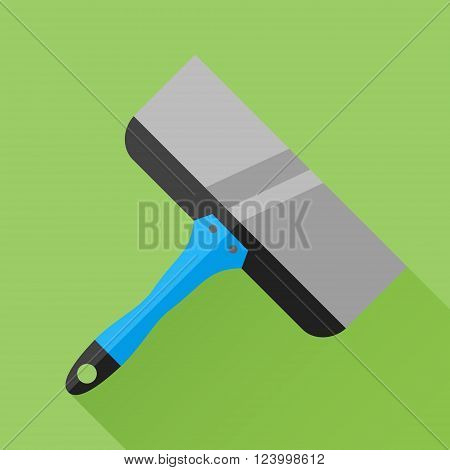 Wide spatula flat icon with long shadow on green background