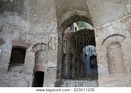 Grotto at Canopus Canal at Hadrian's Villa in Tivoli, Italy on November 26th, 2017