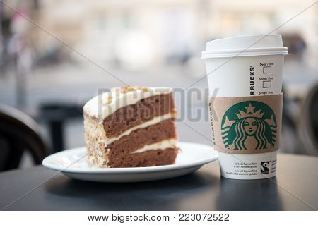 A Tall Starbucks Coffee In Starbucks Coffee Shop