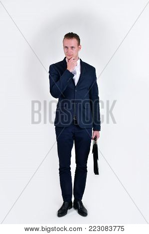 Concept business people. Businessman on the background. Businessmen look dastardly. Businessmen showing their gestures and emotions.