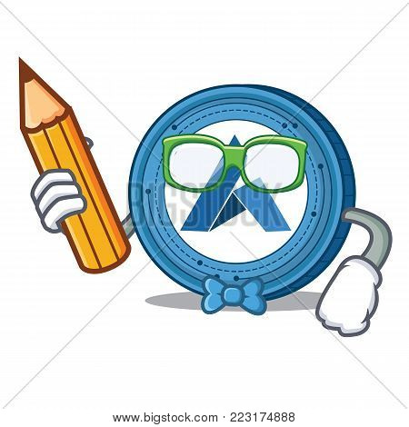Student Ardor coin character cartoon vector illustration