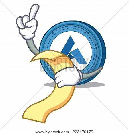 With menu Ardor coin mascot cartoon vector illustration