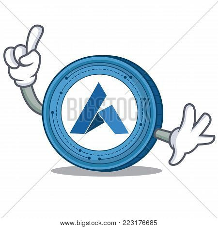 Finger Ardor coin mascot cartoon vector illustration