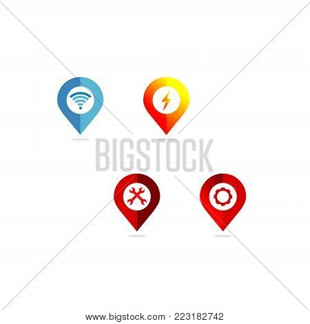 Service Point Logo Set, Service Icon For Website