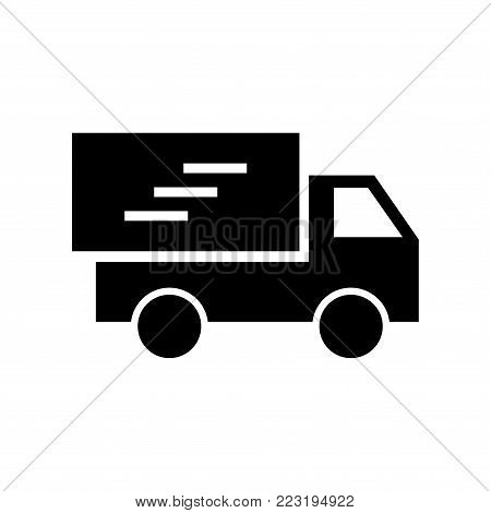 truck isolated flat vector icon, delivery truck