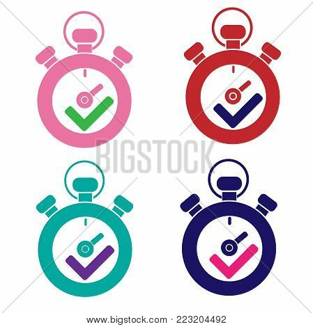 Isolated Stopwatch Icon. Chronometer Vector Element Can Be Used For Chronometer, Stopwatch, Counter Design Concept.