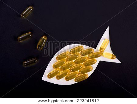 Fish shape Cod Liver Oil Capsules, Omega 3, Vitamin D