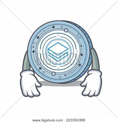 Tired Stratic coin mascot cartoon vector illustration