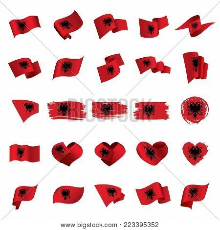 Albania flag, vector illustration on a white background