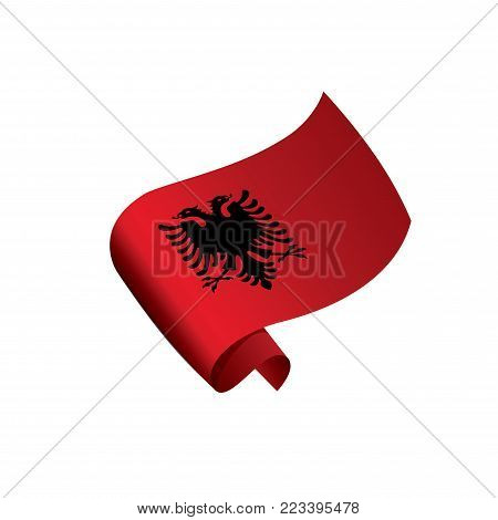 Albania flag, vector illustration on a white background