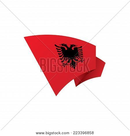 Albania flag, vector illustration on a white background