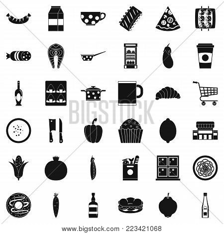 Luncheon icons set. Simple set of 36 luncheon vector icons for web isolated on white background