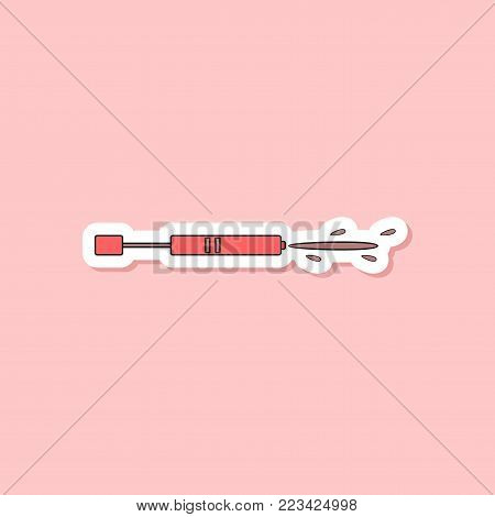 paper sticker on stylish background of Kids toy water gun