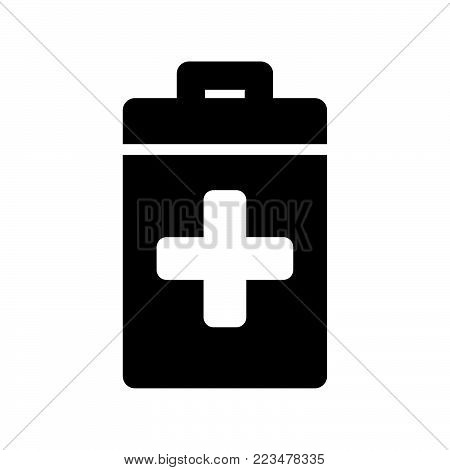 First aid kit icon isolated on white background. First aid kit icon modern symbol for graphic and web design. First aid kit icon simple sign for logo, web, app, UI. First aid kit icon flat vector illustration, EPS10.