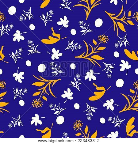 Strong colourful floral vector seamless repeat pattern