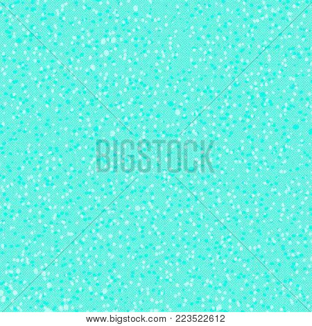 Mottled turquoise background. Spots on tiniest mesh. Vector background
