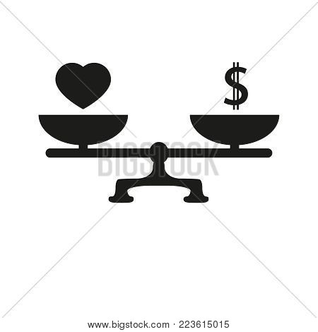 Balance scales of icon on white background
