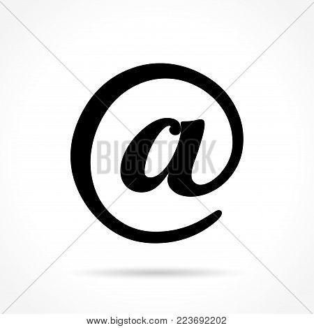 Illustration of email icon on white background