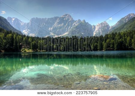 Fusine Alpine lake in Tarvisio Udine Italy