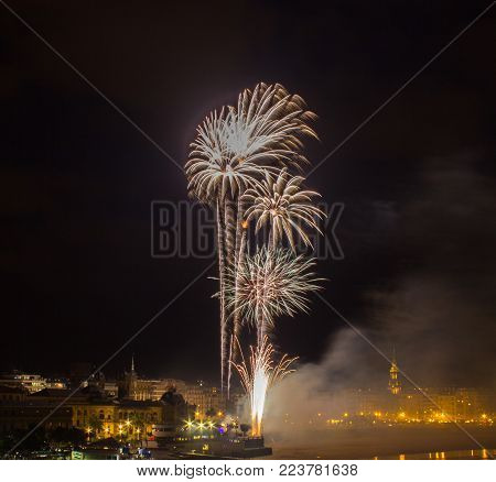 Fireworks in San Sebastian in the Basque Country