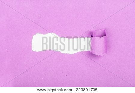 Thinking outside the box. Torn strip of paper. Idea and new innovation. Breaking new ground. Place for text. Discovery.