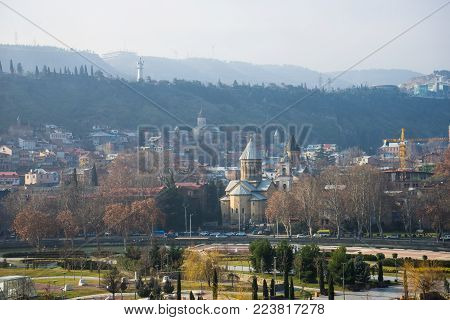 Tbilisi's Downtown In Winter Time