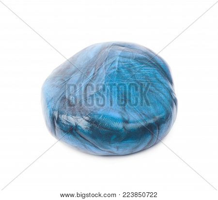Ball formed of a smart hand putty plasticine playdough isolated over the white background