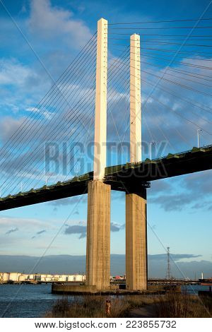 The Queen Elizabeth II bridge across the River Thames at Dartford