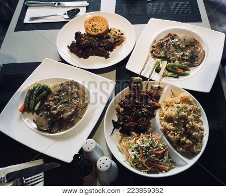 Feast for four hungry people who loves to eat