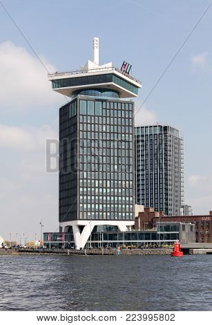 AMSTERDAM, NETHERLANDS - APRIL 20, 2017: EYE Film Institute Netherlands is located in Amsterdam in the Netherlands. It includes a cinematography museum