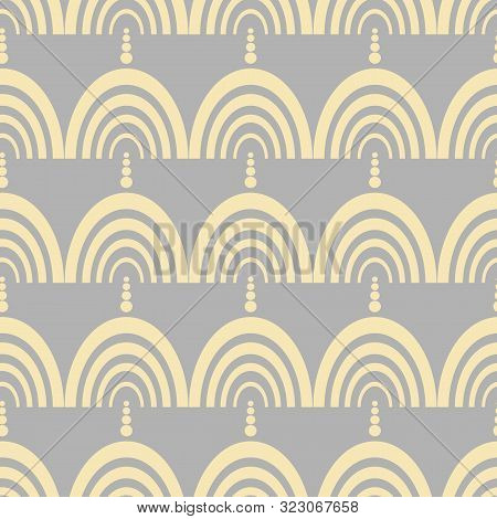 Art Deco Rainbow Arch Vector Seamless Repeat Pattern