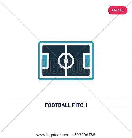 football pitch icon in two color design style.