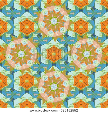 Vector Illustration. Simple Cute Pattern In Small-scale Flowers. Floral Seamless Background For Text