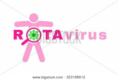 Rotavirus Icon. Gastroenteritis Sign. Stomach Flu Epidemic Logotype. Editable Vector Illustration In