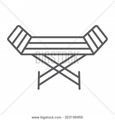 Metal Clothes Dryer Thin Line Icon, Laundry And Housekeeping, Rack Dryer Sign, Vector Graphics, A Li